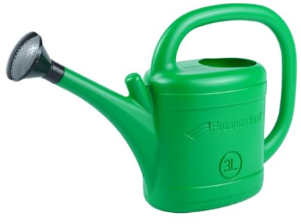 Gießkanne Grün 2L / 3L / 5L / 8L / 10L / 14L – Kunststoff Gartengießkanne mit Brause, Blumengießkanne für Garten & Zimmerpflanzen, Bewässerung, Leicht & UV-beständig (3 Liter)