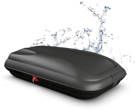 GOPLUS Dachbox Auto, mit Sicherheitsschlüssel, Dachkoffer wasserfest, geeignet für Fahrzeuge mit/ohne Dachgepäckträger, Schwarz (250 L)