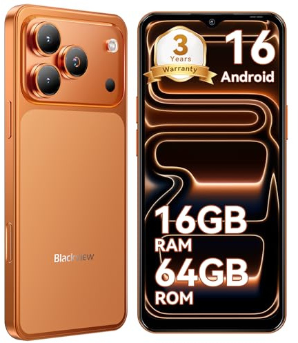 Blackview Wave 7C Smart Phone Android 16 SIM-Free Unlocked Orange