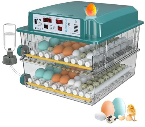 CoInceptus Brutautomat Vollautomatisch Inkubator mit 120 Eier, Brutkasten für Hühner & Wachteln automatischem Wenden, Feuchtigkeitsanzeige und 4 Inkubationsmodus Automatisches Wasser Brutmaschine