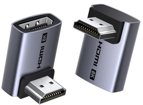 UGREEN 8K HDMI Adapter, Winkelstecker 90 Grad und 270 Grad, 8K@60Hz 4K@240/144/120Hz, HDMI 2.1 Winkel Adapter, HDR, eARC, Dolby Atmos Vision, VRR, Kompatibel mit Laptop, TV, Monitor, PS5(2 Stück)