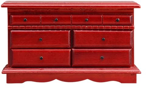 Mocoocouture Schrank Miniatur Kommode Mit Mehreren Schubladen Für Puppenhäuser Zubehör Holzmöbel Maßstab 1:12 Schrank Für Puppenhäuser Aus Holz