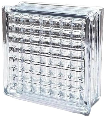 Klarglasbaustein, Quadratische hohle Glasblöcke 7,4 x, 3,1 Zoll for Privatsphäre und Dekoration an der Wand
