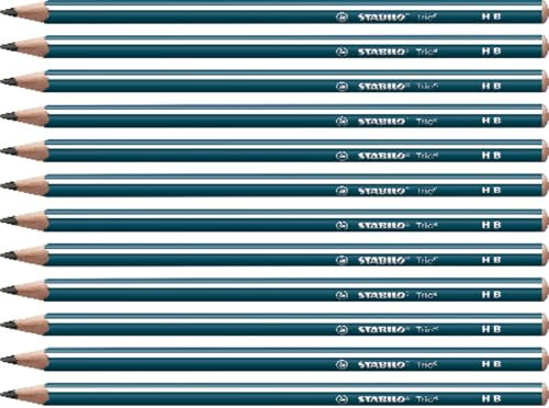 STABILO - Dreikant-Schulbleistift - Trio Bleistift in petrol - 12er Pack - Härtegrad HB