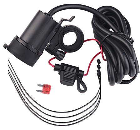 Motorcycle USB Charger, motorbike phone Adapter, Waterproof SAE to USB plug, Car Boat 2.1A Dual 2 USB, Mobile Port Power Supply Port Socket, for phones, GPS, Tablets, Camera, Power Banks