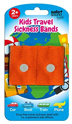 Safe and Sound Travel Sickness Bands for Ages 2+. Colour Received Will Vary. 2 Per Pack