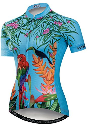 Radfahren Jersey Frauen Mountainbike Jersey Shirts Kurzarm Rennrad Kleidung aus Tür Sport MTB Kleidung Sommer tragen Blau Größe L