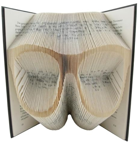 Buchfaltkunst Seidl gefaltetes Buch Brille als Geschenk für Brillenträger/Brillengeschäft/Optiker, z.B. für Geburtstag/Weihnachten, oder als Dekoration
