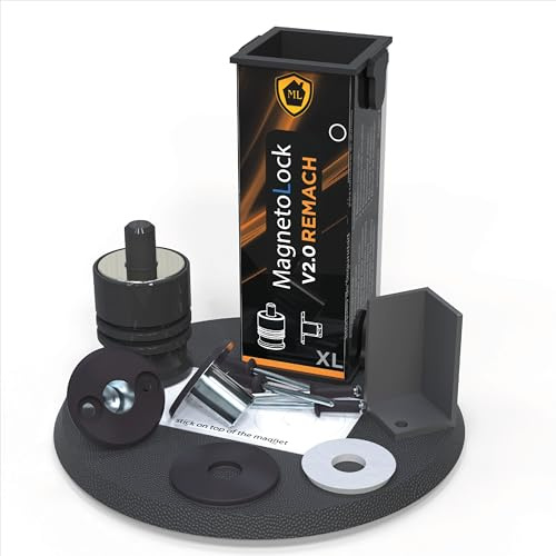 Magnetolock V2.0REMACH(Noir).Verrouillage de sécurité pour les fenêtres et les portes coulissantes.Verrouillage avec fenêtre fermée et ouverte.Sécurité des enfants,bébés et animaux de compagnie.