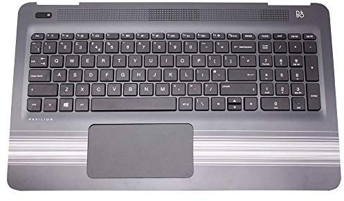AJPARTS UK New Replacement For HP Pavilion 15-AU100NJ Laptop Notebook Palmrest Upper Top Case Housing with UK Layout English Keyboard QWERTY Touch Pad Black UK Ship
