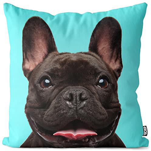 VOID Frenchie Bulldog Schwarz Kissenbezug Kissenhülle Sofakissen Kissen Deko Outdoor-Kissen Dekokissen, Kissen Größe:40 x 40 cm