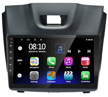 EZoneTronics Android 13 Autoradio für Isuzu D-MAX 2012-2018, MU-X 2013-2017 mit Carplay Android Auto 9-Zoll-Touchscreen GPS-Navigation Bluetooth USB WLAN SWC FM RDS Radio Player 2G RAM + 32G ROM