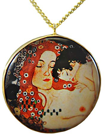 925 Silber - Vergoldet - Gustav Klimt - Kette Mutterliebe - Geschenk für Mama - Geschenk für Sie - Schmuck - Handmade