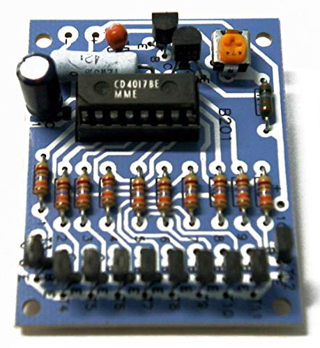 10 Kanal Lauflicht regelbar für 12V DC max 100mA je Kanal Kemo Bausatz B201