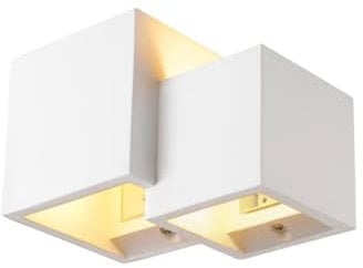 SLV Wandaufbauleuchte PLASTRA WL CUBES / Wand-Beleuchtung innen, Aufbau-Leuchte, Wandaufbauleuchte, Decken-Strahler / G9 15.0W weiß, 1004733, Plastra cubes 19.7cm x 13.5cm