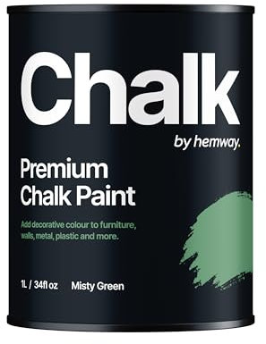 Hemway - Premium Chalk Paint - Misty Green 1 L | Chalky Matt Shabby Chic Finish for Interior Furniture & Walls | Quick Dry & 1 Coat