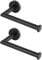 HITSLAM Black Toilet Roll Holder Wall Mounted SUS 304 Stainless Steel Matte Black Toilet Paper Holder Waterproof Rotateproof Loo Roll-Holder for Bathroom, 2 Pack