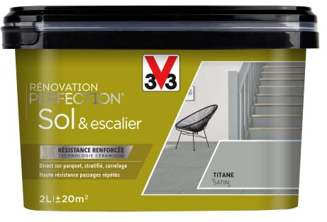 V33 Peinture de rénovation Sol & escalier, Rénovation perfection Titane satin 2L