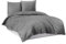 Mixibaby Flanell Feinbiber-Bettwäsche aus 100% Baumwolle - 4 Größen, Größe:200 x 220 cm, Farbe:Silber