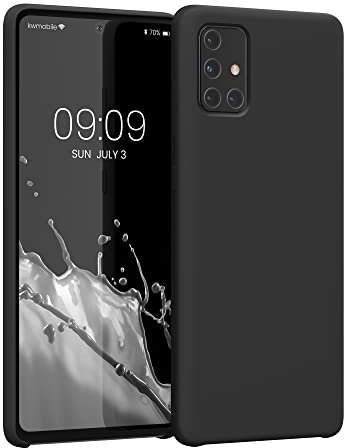 kwmobile Hülle kompatibel mit Samsung Galaxy A71 Hülle - Silikon Handy Case - Handyhülle weiche Oberfläche - kabelloses Laden - Schwarz