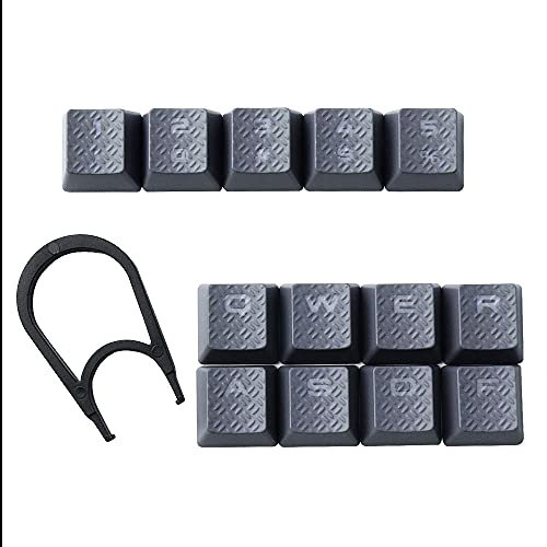HUYUN Cherry MX Key Switch FPS & MOBA Gaming Tastenkappen Hintergrundbeleuchtung Tastenkappen Ersatz für Corsair Gaming Tastaturen (13 Tasten Grau)
