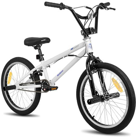 Hiland 20 Zoll BMX, 360° Rotor-System, Freestyle, 4 Stahl Pegs, Kettenschutz, Freilauf weiß kinderfahrrad