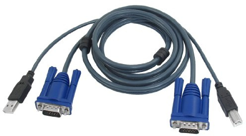 Ruilogod Type A to B USB 15 Pin VGA 2-in-1 KVM Cable 1.3 Meters 4.3Ft (id: 821 264 393 3f4 6c9 (id: 821 264 393 3f4 6c9