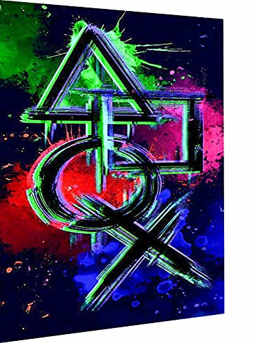 Magic Canvas Art - Bilder Gameing Playstation Gamer Leinwandbild 1- teilig Hochwertiger Kunstdruck modern Wandbilder Wanddekoration Design Wand Bild, Größe: 80 x 60 cm