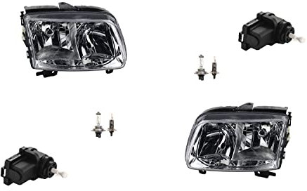 Johns, Scheinwerfer passend für VW Polo 6N 99-01 Set + H7 H1 Links Rechts m. Stellmotor