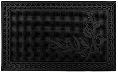 JVL Foliage Scraper Rubber Pin Doormat, 45x75cm
