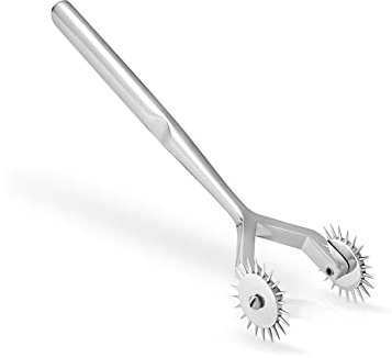 Edelstahl Doppeltes Nervenrad Nadelroller Massage Roller Double Pain (Chrom)