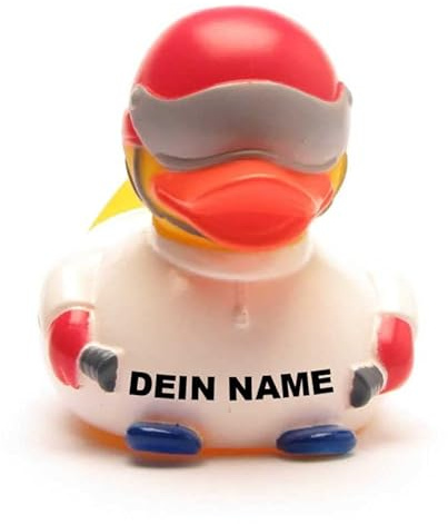 Badeente - personalisierbar (Skifahrer Ente)