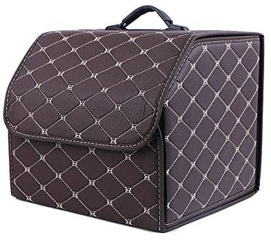 ELHEE Kofferraumtaschen Kompatibel mit für Citroen AMI Xsara Picasso Berlingo C1 C2 C3 Aircross C4 Picasso Aircross Grand C5 Wagon C5X C6 C8 DS3 DS4 DS5 Kofferraum Organizer Taschen,S-E-Brown