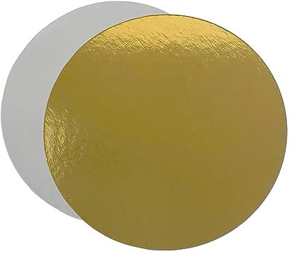 10 Base per Torta Rotonda in Cartone a Doppia Faccia Dorato e Argento - Perfetta per Torte e Dolci - 20cm Ø