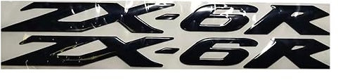 Für Ninja Serie ZX6R Motorrad 3D Emblem Abzeichen Aufkleber Tank Ninja ZX-6R Aufkleber (Farbe : SCHWARZ)