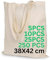 Enviroflex 38 x 42 cm Pack 5 | 10 | 25 | 250 Einkaufstaschen aus 100% natürlicher Baumwolle, nachhaltige Jutebeutel, umweltfreundliche und wiederverwendbare Einkaufstaschen mit langen Henkeln