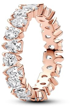 PANDORA Timeless Ewigkeitsring, 14-karätig Roségold-vergoldet, mit klarem Cubic Zirkonia