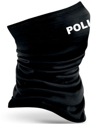RescPol Schlauchschal Merino mit Aufdruck POLIZEI schwarz