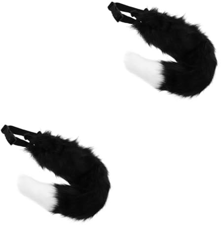 Holibanna 2st Fuchsschwanz-stütze Cosplay-kostüme Masken Kostüm Hasenkostüm Dekorativer Katzenschwanz Tierischer Großer Pelziger Anzug Weißer Fursuit-schwanzstütze