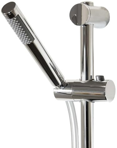 tecuro Brauseset M-028 - mit Stabhandbrause 1 strahlig, Brauseschlauch 160 cm, Wandstange 115 cm