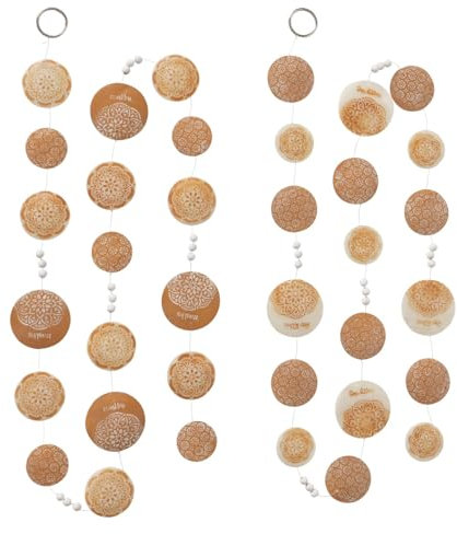 BOLTZE 2 x Girlande Chakra Capiz beige Länge 180 cm