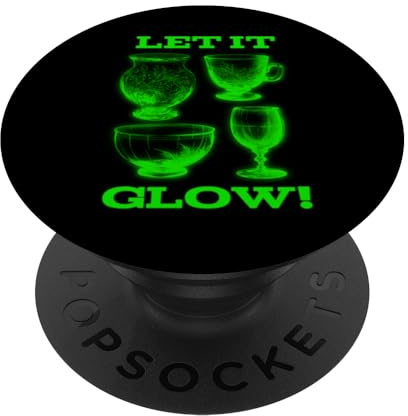 Let It Glow! Glowing Glassware Green Glowing Uranium Glass PopSockets Adhesive PopGrip