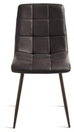 MONDO VIRO Moderner Stuhl Sevilla, Gestell aus lackiertem Metall, Sitzfläche aus Kunstleder, Soft-Touch-Effekt, 45 x 53 cm 88 h (8, braun)