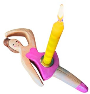 Schurwerk Ballerina Geburtstagskerzen Figur aus Holz - 0-99 Jahre - Mädchen 1 Geburtstag Junge Geburtstagsring Geburtstagsteller Geburtstagskranz Kerzen Partydeko