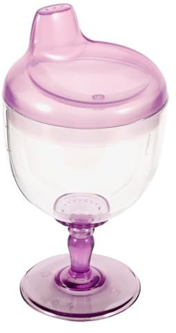 VICASKY Calice Di Plastica Tazza 180Ml Tazza Per Bambini Bicchiere Di Vino Bevanda Tazza Bottiglia Per Il Latte Con Coperchio Trainer Tazza Per Bambini Senza Fuoriuscita Calice Stile