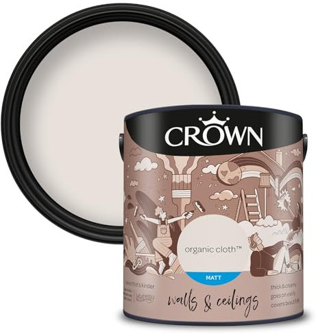 Crown Walls & Ceilings Matt Emulsion Paint, Size 2.5L, Organic Cloth