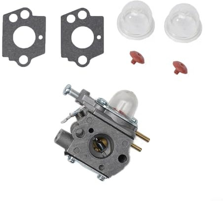Kit carburateur compatible avec tondeuse Homelite HBL26BP HBC26SJS HBL26BV HBC26SB, 1 carburateur + 2 amorces + 2 joints + 2 clapets anti-retour
