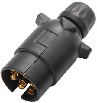 Feuunly Prise Remorque 7 Broches Male, 12V Prise Remorque Connecteur Standard Européenne, pour Caravane Camions Voiture RV Tracteur Remorque Connecteur (Extrémité à Vis)