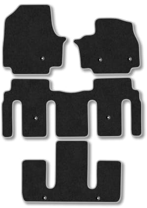 Kia EV9 (2024+) [6 Seat] Carpet Car Mats | Grey Edge Trim Tailored Fit Floor Mats Full Coverage Protection Accessories Easy Clean Anti Slip Made in the UK