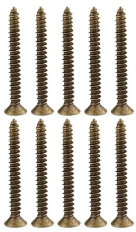 M2.5 M3 M3.5 M4 Brass Self Tapping Screw Cross Head Countersunk Screws 10Pcs, antique-10pcs, M4x40mm